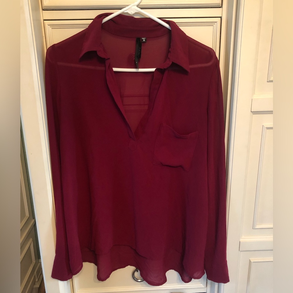 Sheer Maroon shirt size Medium